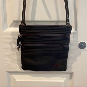 Dooney & Bourke | Brown Nylon North South Triple Zip Crossbody